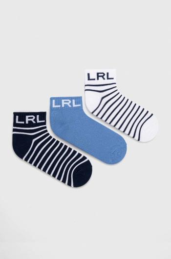 Ponožky Lauren Ralph Lauren 3-pack dámské, tmavomodrá barva