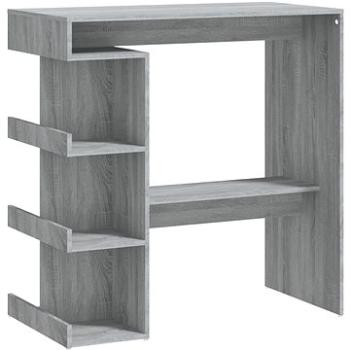 Barový stůl s úložným regálem šedý dub sonoma 100 × 50 × 101,5 cm, 812961 (812961)