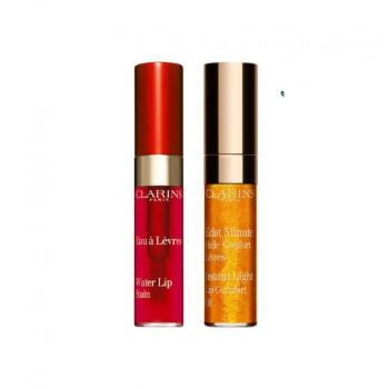 Clarins Duo Water Lip stain & Lip oil 03 & 07 voda a olej na rty - 03 & 07 2 x 2,8 ml