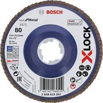 Vějířový brusný kotouč X571 Best for Metal, rovný, 115 mm, k 80, plast Bosch Accessories 2608619207 Ø 115 mm 1 ks