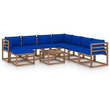 9dílná zahradní sedací souprava s poduškami modrá 3067558 (3067558)