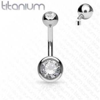 Šperky4U Piercing do pupíku - banánek  vnitřní závit - TITAN - TIT1009-161258