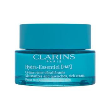 Clarins Hydra-Essentiel [HA²] Rich Cream 50 ml denní pleťový krém pro ženy na suchou pleť; výživa a regenerace pleti; na dehydratovanou pleť