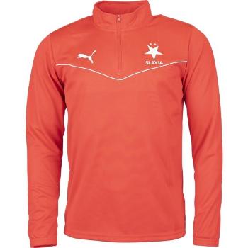 Puma TEAMRISE 1/4 ZIP TOP JR SK SLAVIA Chlapecká mikina, červená, velikost