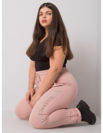 Dámské tepláky plus size AELIS růžové  