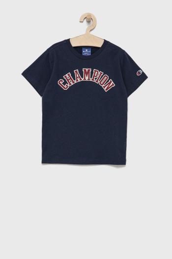 Dětské bavlněné tričko Champion 305776 tmavomodrá barva, hladké