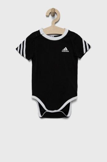 Bavlněné kojenecké body adidas Performance HF1974 černá barva