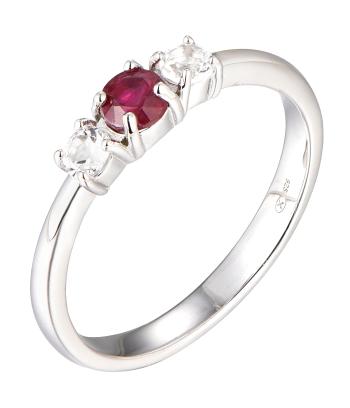 Brilio Silver Blýštivý stříbrný prsten s rubínem Precious Stone SR09003C 54 mm