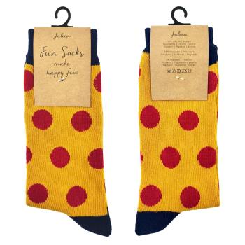Veselé žluté ponožky s puntíky - 39-41 JZSK0007M