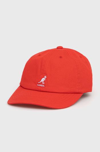 Bavlněná čepice Kangol červená barva, s aplikací