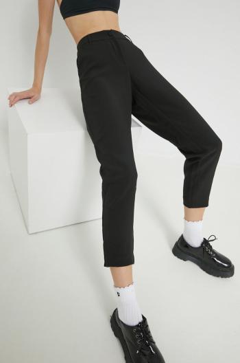 Kalhoty Only dámské, černá barva, jednoduché, medium waist