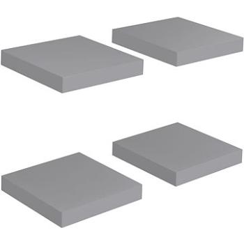 Shumee plovoucí nástěnné 4 ks šedé 23×23,5×3,8 cm MDF, 323846 (323846)