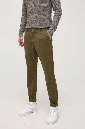 Kalhoty Only & Sons pánské, zelená barva, ve střihu chinos