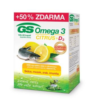 GS Omega 3 CITRUS + D3 100+50 kapslí