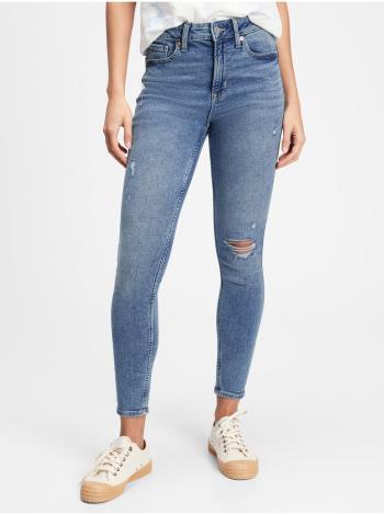 Modré dámské džíny high rise distressed legging jeans with Washwell GAP