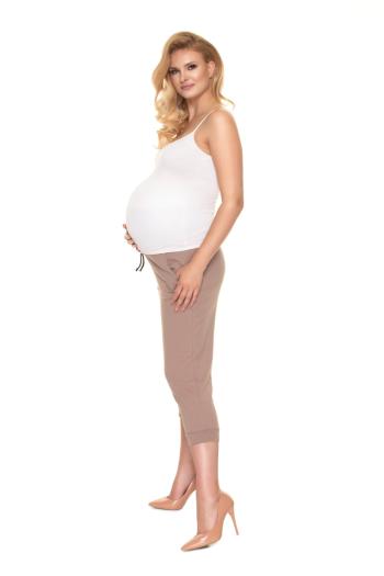 Béžové těhotenské teplákové kalhoty 0189