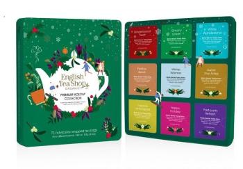 English Tea Shop Dárková sada Vánoční zelená BIO v plechové kazetě 72 sáčků