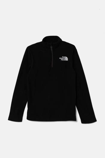 Dětská mikina The North Face GLACIER 1/4 ZIP PULLOVER černá barva, s aplikací, NF0A8AZMJK31