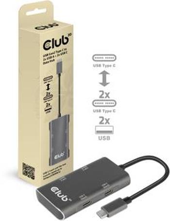 USB-C™ (USB 3.1) Multiport hub club3D CSV-1542, 60 mm, černá