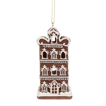 Závěsná svítící ozdoba perníková chaloupka Gingerbread House - 7*6*12/24 cm 6PR4360