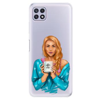 Odolné silikonové pouzdro iSaprio - Coffe Now - Redhead - Samsung Galaxy A22 5G