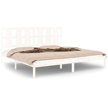 Rám postele bílý masivní dřevo 180 × 200 cm Super King, 3105616 (3105616)