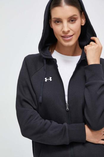 Mikina Under Armour dámská, černá barva, s kapucí, melanžová