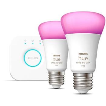 Philips Hue White and Color Ambiance 9W 1100 E27 malý promo starter kit (929002468810)