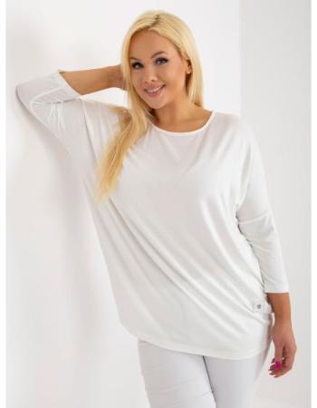 Dámská halenka basic s 3/4 rukávy plus size MODINA ecru