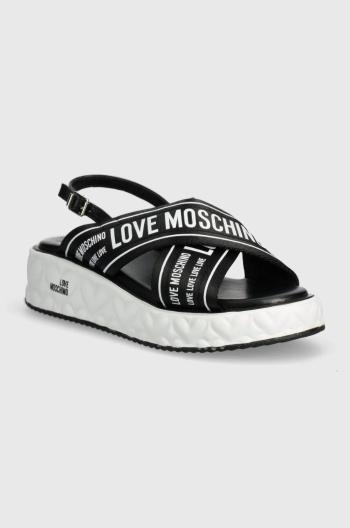 Sandály Love Moschino dámské, černá barva, na platformě, JA16315I0IIX300A