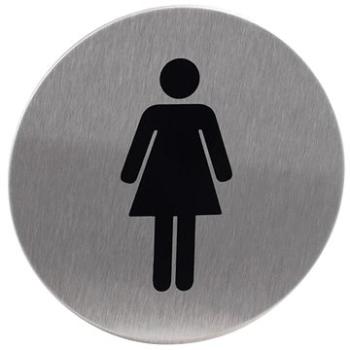 Znak rozlišovací "WC-ženy", O 75 mm, samolepící, nerez (148311)