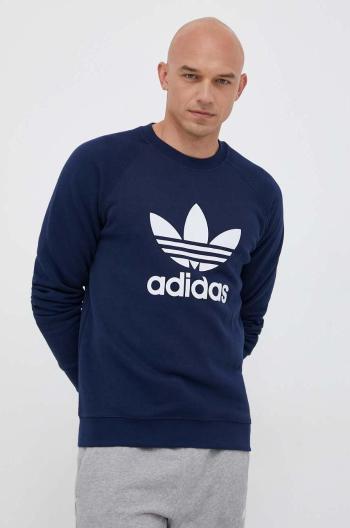 Bavlněná mikina adidas Originals pánská, tmavomodrá barva, s potiskem