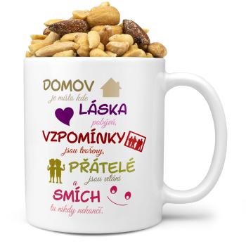 Hrnek Domov, láska a smích (Náplň hrníčku: Směs slaných oříšků)