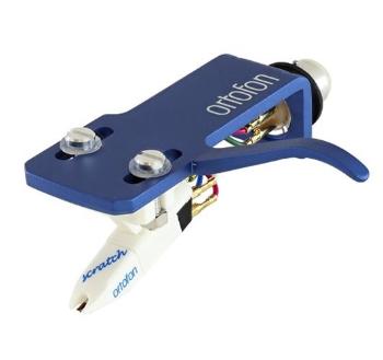 Ortofon DJ OM Scratch white + SH-4 blue headshell