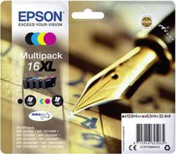 Epson Ink T1636, 16XL originál kombinované balení černá, azurová, purppurová, žlutá C13T16364012