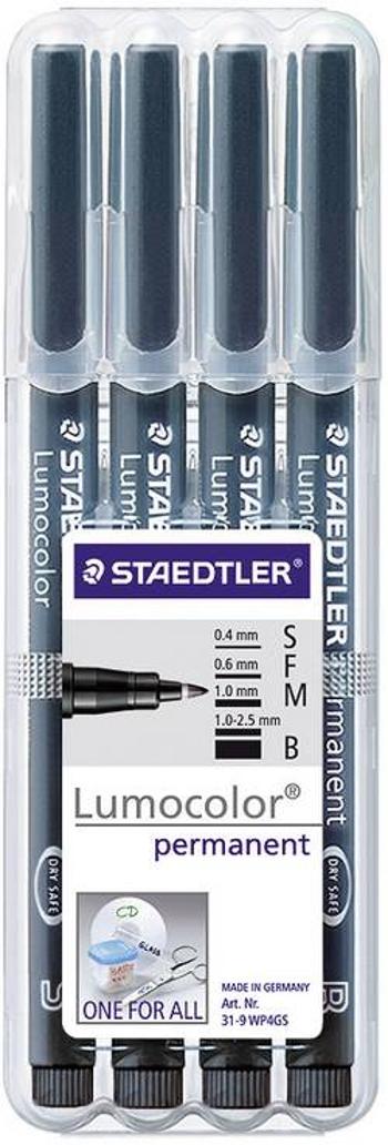 Staedtler Lumocolor permanent S F M B DRY SAFE 31-9WP4GS permanentní popisovač , černá