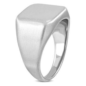 Šperky4U Pečetní ocelový prsten matný - velikost 59 - OPR1750-59
