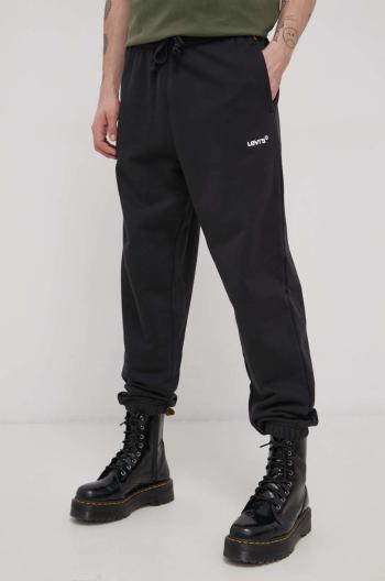 Kalhoty Levi's pánské, černá barva, hladké