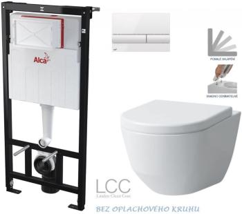 ALCAPLAST Sádromodul předstěnový instalační systém s bílým tlačítkem M1710 + WC LAUFEN PRO LCC RIMLESS + SEDÁTKO AM101/1120 M1710 LP2