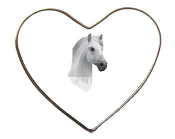 Magnet srdce kov Kůň z polygonů