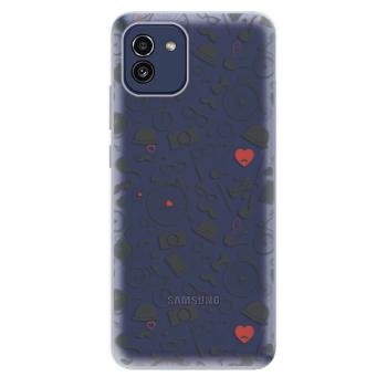 Odolné silikonové pouzdro iSaprio - Vintage Pattern 01 - black - Samsung Galaxy A03