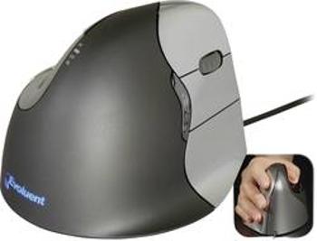 Optická ergonomická myš Evoluent Vertical Mouse 4 VM4R VM4R, ergonomická, černá, stříbrná