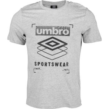 Umbro FW STACKED FRAME GRAPHIC TEE Pánské triko, šedá, velikost S