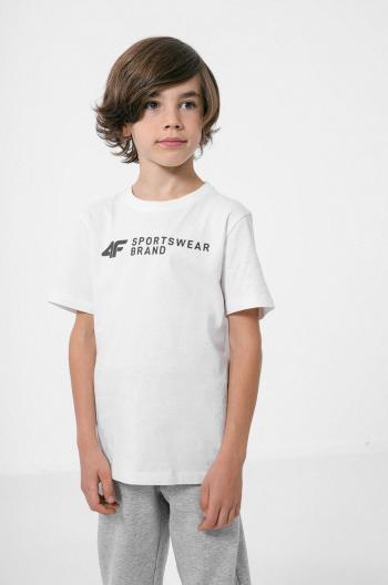 Dětské tričko 4F bílá barva, s potiskem