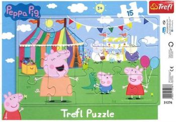 TREFL Puzzle Prasátko Peppa: V zábavním parku 15 dílků