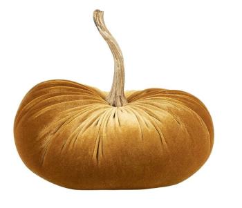 Oranžová sametová dekorativní dýně Pumpkin M - 25*25*24cm DCFPO25