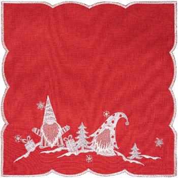 Forbyt Vánoční ubrus Skřítci červená, 35 x 35 cm