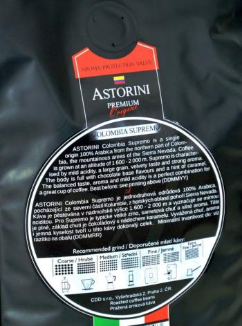 ASTORINI PREMIUM Colombia Supremo zrnková káva 500g