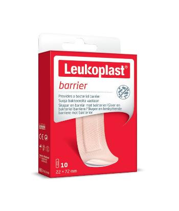 Leukoplast Barrier Náplast voděodolná 22 x 72 mm 10 ks