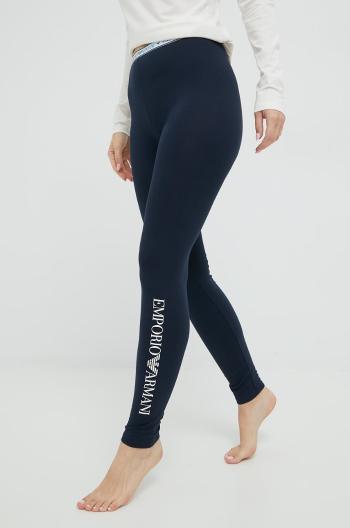 Legíny Emporio Armani Underwear dámské, tmavomodrá barva, s potiskem